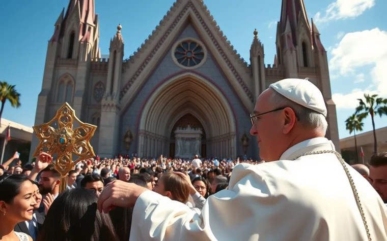 Papa Francisco abençoa nova igreja em Los Angeles com presença de celebridades