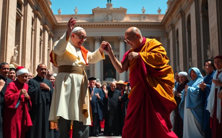 Papa Francisco e Dalai Lama Surpreendem ao Dançar Juntos em Encontro Inter-Religioso